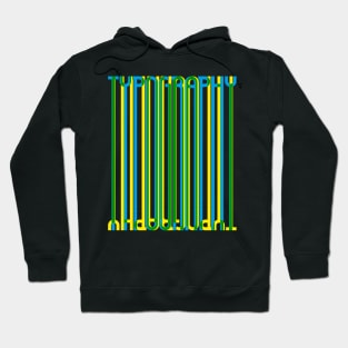 Tall Typography (Blue Yellow Green) Hoodie